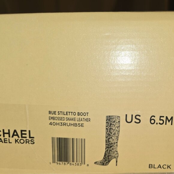 Michael Kors Rue Snake Embossed Leather Knee Boot - Picture 6 of 6